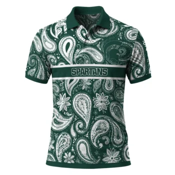 Michigan State Spartans Polo Shirt Personalized Paisley Band Green Best Selling