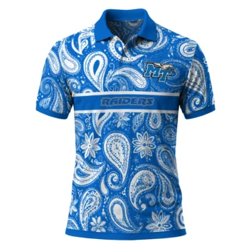 Middle Tennessee Blue Raiders Polo Shirt Custom Paisley Band Blue Best Selling