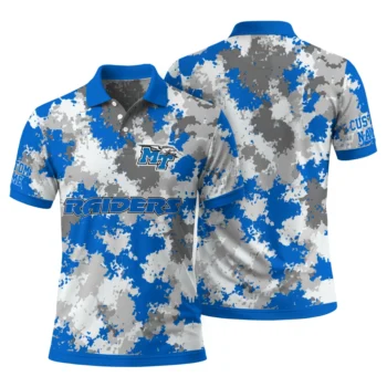 Middle Tennessee Blue Raiders Polo Shirt Custom Pixel Camo Blue Fashion Forward