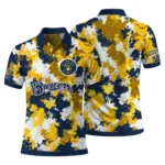 Milwaukee Brewers Polo Shirt Personalized Pixel Camo Navy Blue Best Selling