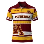 Minnesota Golden Gophers Polo Shirt Customized Horizontal Blocks Maroon Best Selling