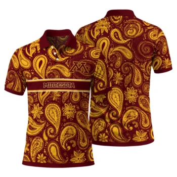 Minnesota Golden Gophers Polo Shirt Customized Paisley Band Maroon Fashion Forward