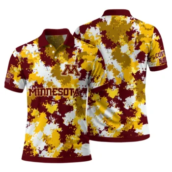 Minnesota Golden Gophers Polo Shirt Customized Pixel Camo Maroon Fashion Forward