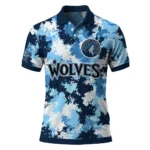 Minnesota Timberwolves Polo Shirt - Customized Pixel Camo Midnight Blue