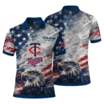 Minnesota Twins Polo Shirt Custom Star Brushstrokes Navy Blue Best Selling
