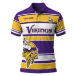Minnesota Vikings Polo Shirt Custom Horizontal Blocks Purple Best Selling