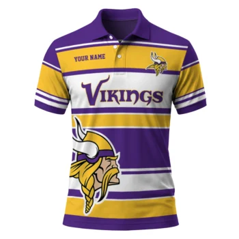 Minnesota Vikings Polo Shirt Custom Horizontal Blocks Purple Best Selling