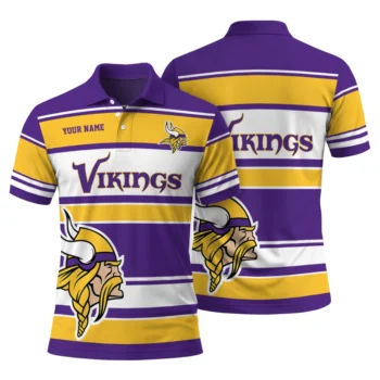 Minnesota Vikings Polo Shirt Custom Horizontal Blocks Purple Fashion Forward