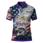 Minnesota Vikings Polo Shirt Custom Star Brushstrokes Purple Blue Best Selling