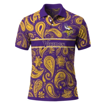 Minnesota Vikings Polo Shirt Customized Paisley Band Purple Best Selling