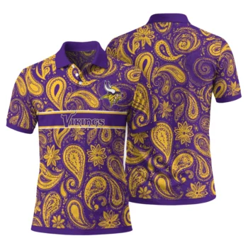 Minnesota Vikings Polo Shirt Customized Paisley Band Purple Fashion Forward