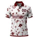 Mississippi State Bulldogs Polo Shirt Customized Floral Pinstripe Maroon White Best Selling