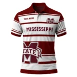 Mississippi State Bulldogs Polo Shirt Customized Horizontal Blocks Maroon Best Selling
