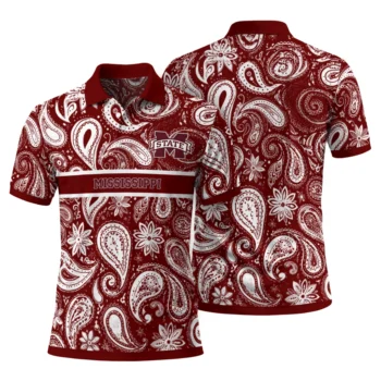 Mississippi State Bulldogs Polo Shirt Customized Paisley Band Maroon Fashion Forward