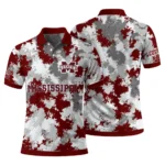 Mississippi State Bulldogs Polo Shirt Customized Pixel Camo Maroon Best Selling