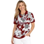 Mississippi State Bulldogs Polo Shirt Customized Pixel Camo Maroon Best Selling