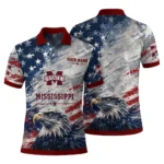 Mississippi State Bulldogs Polo Shirt Customized Star Brushstrokes Maroon Blue Best Selling