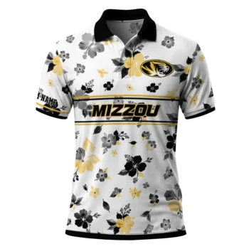 Missouri Tigers Polo Shirt Personalized Floral Pinstripe Black White Best Selling