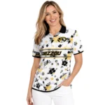 Missouri Tigers Polo Shirt Personalized Floral Pinstripe Black White Best Selling