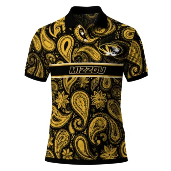 Missouri Tigers Polo Shirt Personalized Paisley Band Black Best Selling