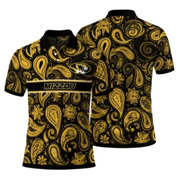 Missouri Tigers Polo Shirt Personalized Paisley Band Black Fashion Forward