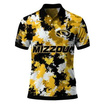Missouri Tigers Polo Shirt Personalized Pixel Camo Black Best Selling