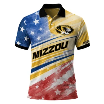 Missouri Tigers Polo Shirt Personalized Star Stripes Red Blue Best Selling