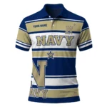 Navy Midshipmen Polo Shirt Customized Horizontal Blocks Blue Best Selling