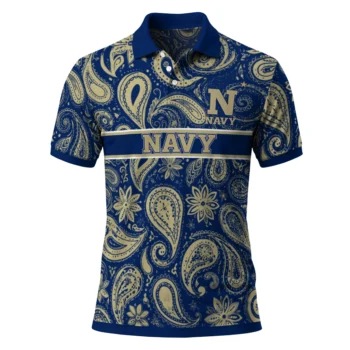 Navy Midshipmen Polo Shirt Customized Paisley Band Blue Best Selling