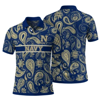 Navy Midshipmen Polo Shirt Customized Paisley Band Blue Fashion Forward