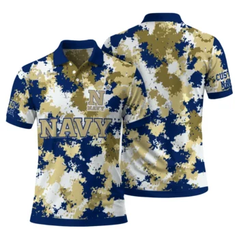 Navy Midshipmen Polo Shirt Customized Pixel Camo Blue Fashion Forward