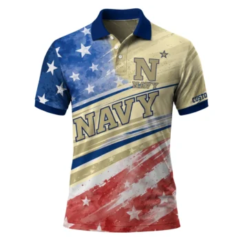 Navy Midshipmen Polo Shirt Customized Star Stripes Red Blue Best Selling