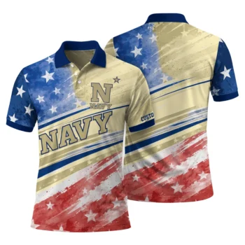 Navy Midshipmen Polo Shirt Customized Star Stripes Red Blue Fashion Forward