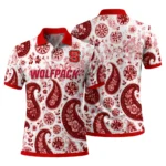 Nc State Wolfpack Polo Shirt Personalized Paisley Florals Red White Best Selling