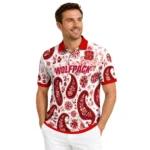 Nc State Wolfpack Polo Shirt Personalized Paisley Florals Red White Best Selling