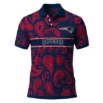 New England Patriots Polo Shirt Personalized Paisley Band Blue Best Selling