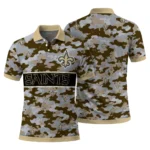 New Orleans Saints Polo Shirt Custom Camo Band Gold Best Selling