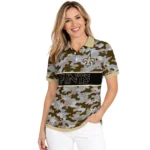 New Orleans Saints Polo Shirt Custom Camo Band Gold Best Selling