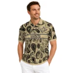 New Orleans Saints Polo Shirt Custom Paisley Band Gold Best Selling