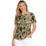 New Orleans Saints Polo Shirt Custom Paisley Band Gold Best Selling