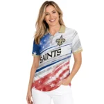 New Orleans Saints Polo Shirt Customized Star Stripes Red Blue Best Selling