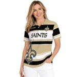 New Orleans Saints Polo Shirt Personalized Horizontal Blocks Gold Best Selling