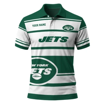 New York Jets Polo Shirt Customized Horizontal Blocks Green Best Selling