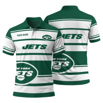 New York Jets Polo Shirt Customized Horizontal Blocks Green Fashion Forward