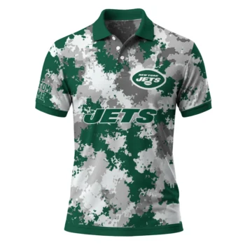 New York Jets Polo Shirt Personalized Pixel Camo Green Best Selling