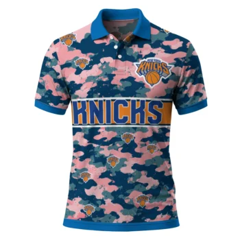 New York Knicks Polo Shirt - Custom Camo Band Blue