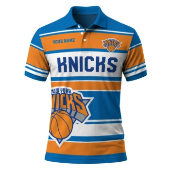 New York Knicks Polo Shirt - Custom Horizontal Blocks Blue
