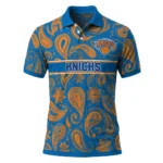 New York Knicks Polo Shirt - Custom Paisley Band Blue