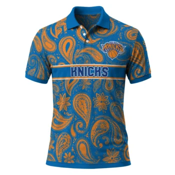 New York Knicks Polo Shirt - Custom Paisley Band Blue
