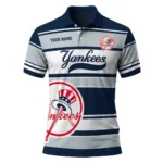 New York Yankees Polo Shirt Personalized Horizontal Blocks Navy Best Selling